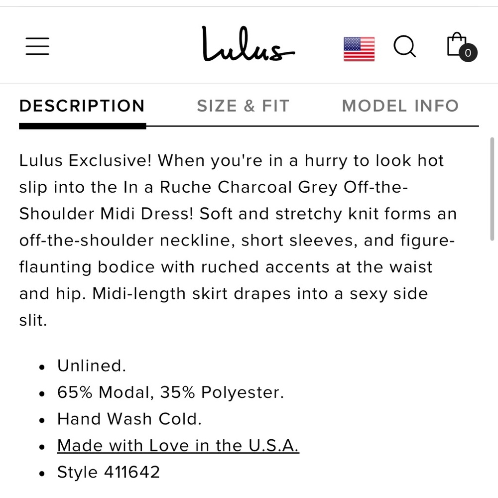NEW Lulus | Gray Off-the-Shoulder Midi Dress. Size Small - Picture 9 of 10